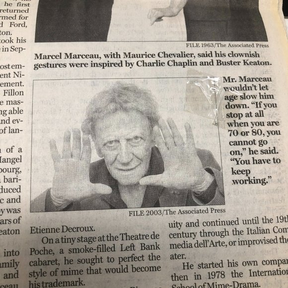 Marcel Marceau "Bip The Clown Mime Artist" Signed Autographed Program 90's - Picture 7 of 7